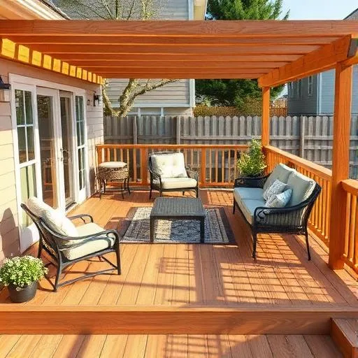 Custom deck with pergola