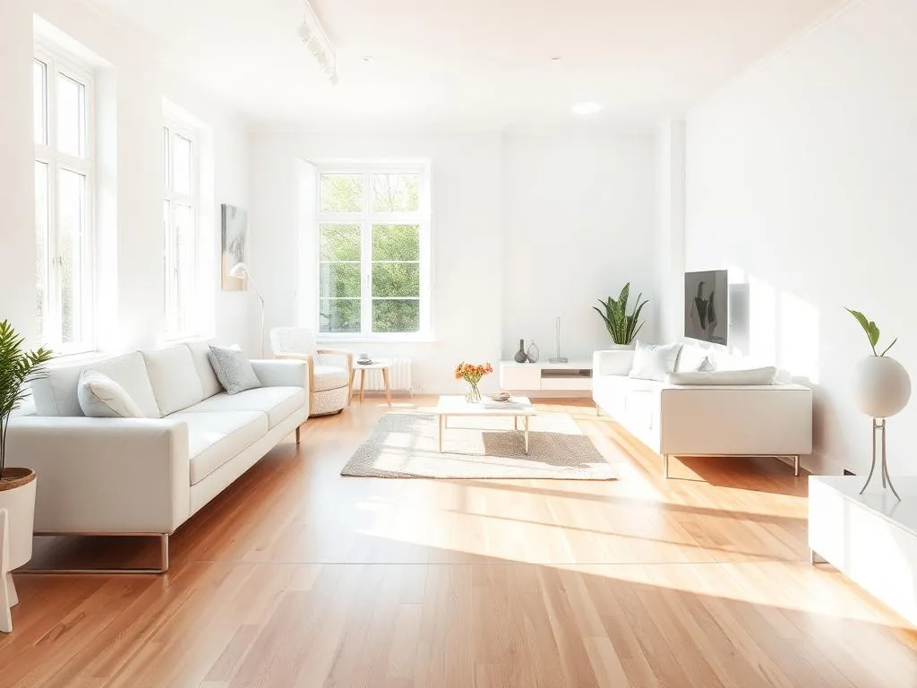 Bright sparkling clean modern living room